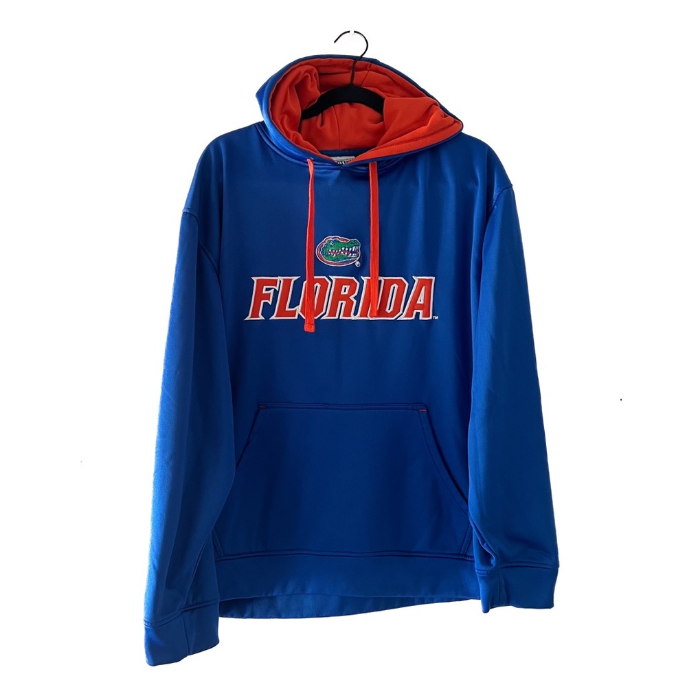 Majestic - Men’s Dri-Fit Hooded Florida Gators Sweatshirt (Blue/Orange, L)